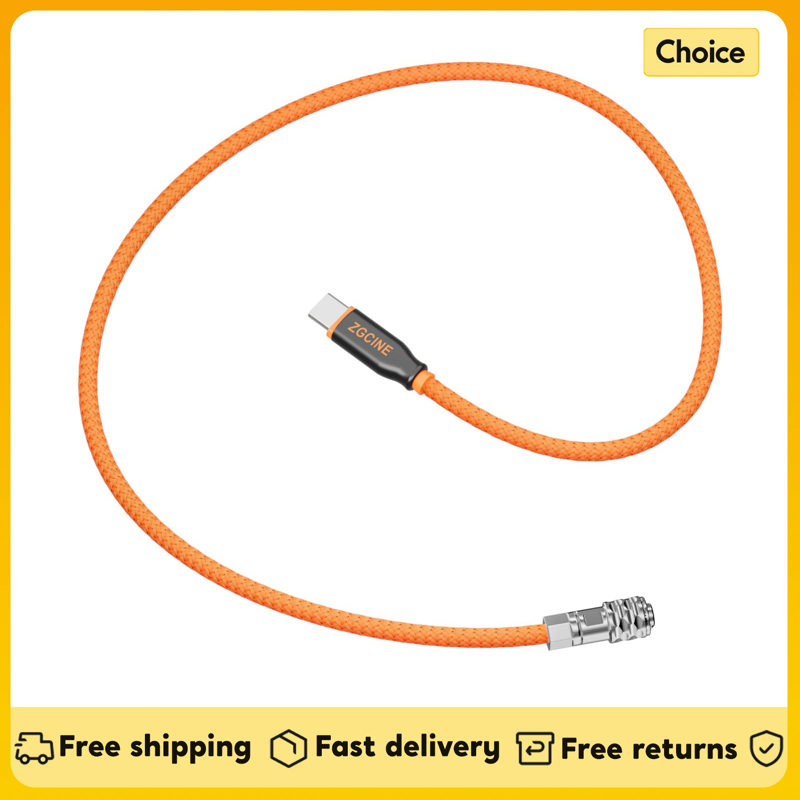 ZGCINE PD-BMD USB-C auf 2-Pin BMPCC Stromkabel 60 cm Länge mit geflochtenem Draht für Blackmagic Pocket Kamera 4K/6K & V-Mount Akku Image