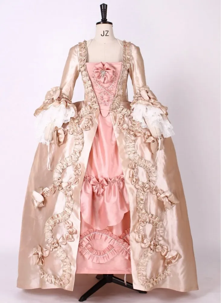 Robe a la Francaise 18. Jahrhundert Kostüm Nachstellung Marie Antoinette Stil rosa Kleid Rokoko edle Französisch Gericht Ballkleid