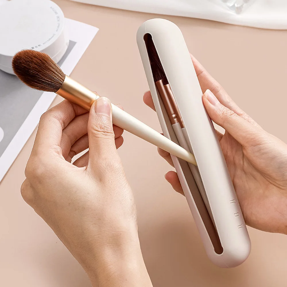 Make-up Pinsel halter Make-up Schwamm Fall tragbare wasserdichte Make-up-Tools für Frauen Mädchen Silikon kosmetische Reise bürsten Tasche Image