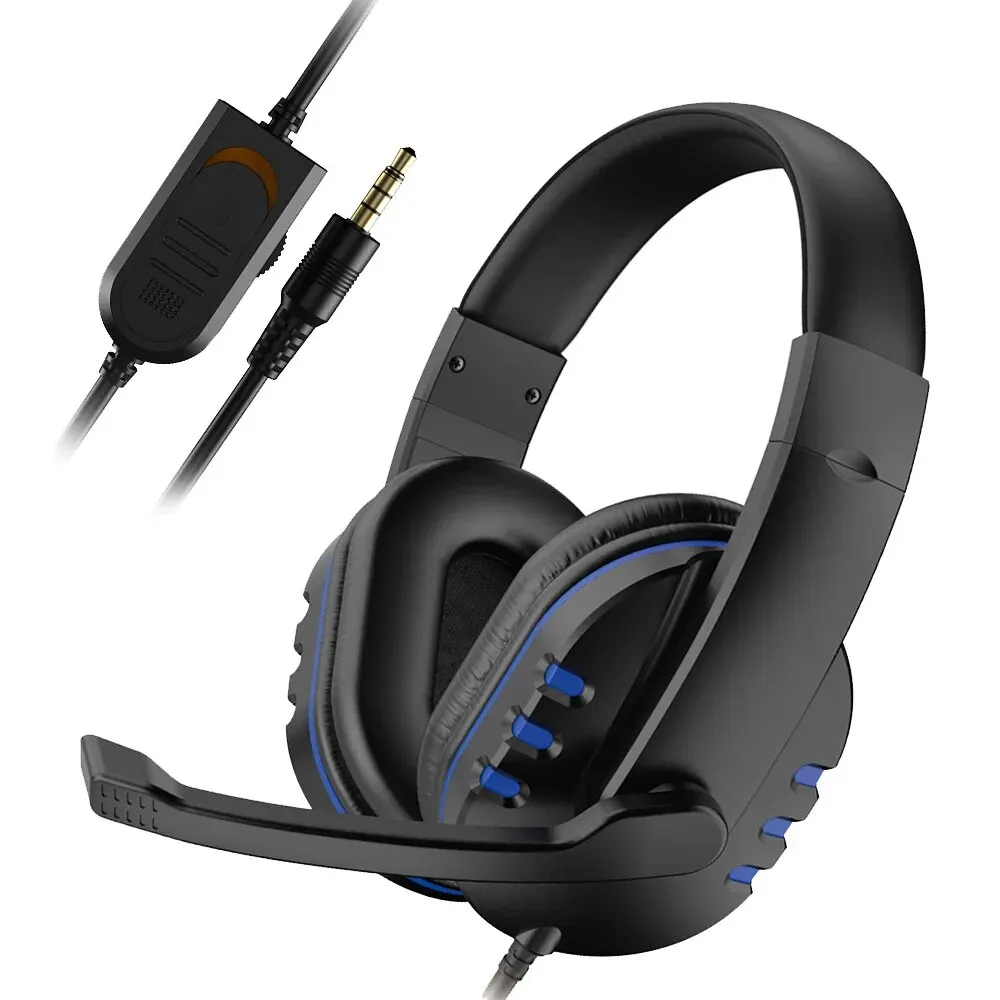 Kopfhörer 3,5mm kabel gebundenes Gaming-Headset Kopfhörer Musik für ps4 Play Station 4 Spiel PC Chat-Computer mit Mikrofon Image
