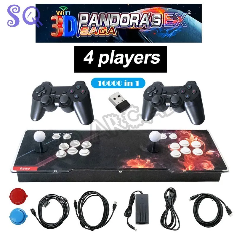 Pandora saga ex2 3d wifi arcade box 10000 in 1 spiele null verzögerung 6/8 tasten joystick 2 player ps2/ps3 controller arcade konsole