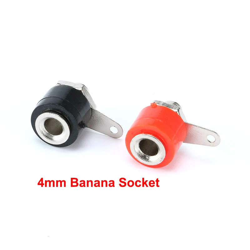 10 teile/los 4mm Bananen Buchse Weibliche Jack 4mm Bananen Binding Post für Bananen Stecker Terminal Stecker Schwarz rot DIY Adapter Image