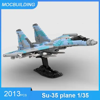 Moc Bausteine Su-35 Flugzeug Modell im Maßstab 1: 35 DIY montieren Ziegel Militär transport flugzeug Display Spielzeug Geschenke 2013pcs Image