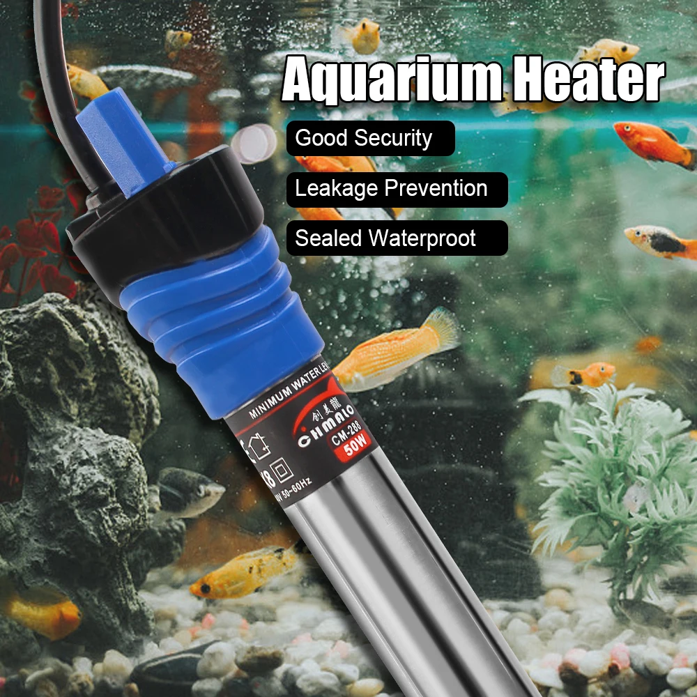 Für Aquarium Wasser Heizung Aquarium Heizstab Einstellbare Temperatur 50 W/100 W 220 V EU Stecker thermostat Heizstab Image