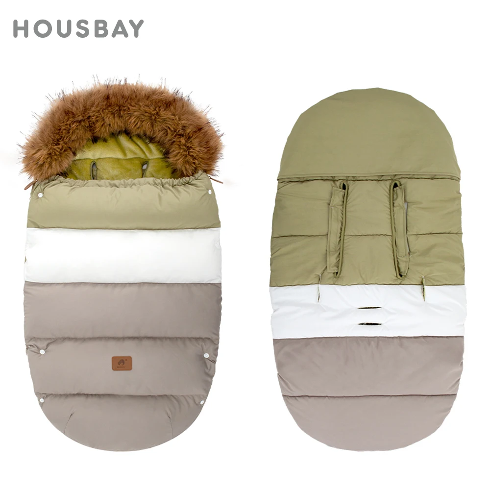 Winter Baby Kinderwagen Fußsack 0-36 Monate Winddicht Warm Umschlag Für Universal Kinderwagen Außerhalb Reise Baby Kinderwagen Zubehör Image