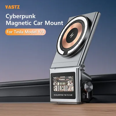 Vastz für Tesla Modell y 3 Handy halter magnetische Attraktion Navigations halter 15w kabelloses Laden von Autozubehör Image