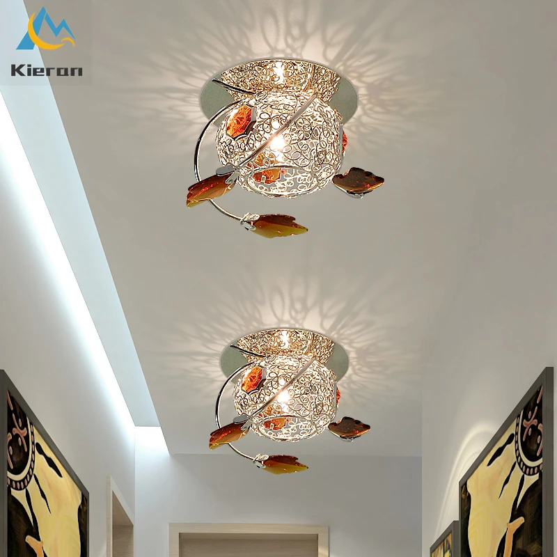 Moderne Kristall Led-deckenleuchte Schlafzimmer Wohnzimmer Esszimmer Studie Eisen Kunst Decke Lichter Zimmer Decor Maple Blatt Decke lampe