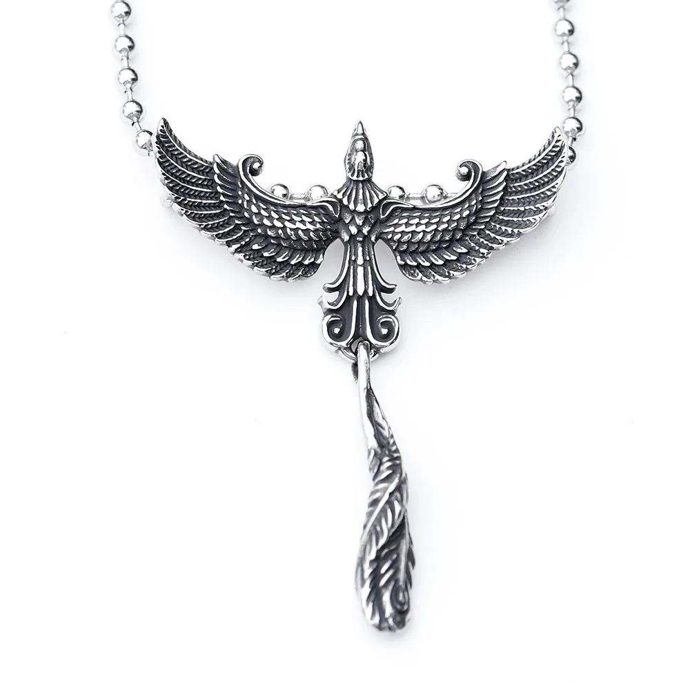 Neue SCool 3D Phoenix Anhänger Halskette Edelstahl Vogel Charm Halsband Tierschmuck für Mann Gutes Detail kostenloser Versand Image