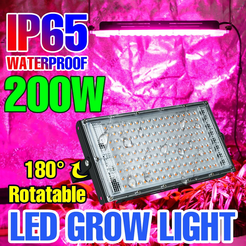 LED-Pflanzenwachstumslicht, volles Spektrum, Blumensamen, Gemüse, Innengewächshaus, Hydrokultur-Anbau, Wachstumslampe, 25 W, 50 W, 100 W, 200 W Image