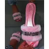 Frauen Kristall Sandalen Flache Ferse Sandalen pelz Strass Damen Sommer Schuhe Frauen Flip-Flops Strand Sandalen Für Frau Größe 35-43