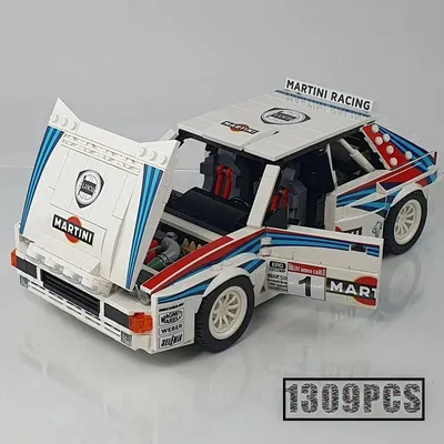 2023 NEU Champion Delta Integrale Rallye Rennwagenfahrer Modellbausatz Block selbstsichernde Steine Image