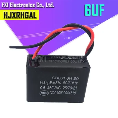2 Stück CBB61 6uf Startkapazität AC-Lüfterkondensator 450V CBB Motorlaufkondensator Image