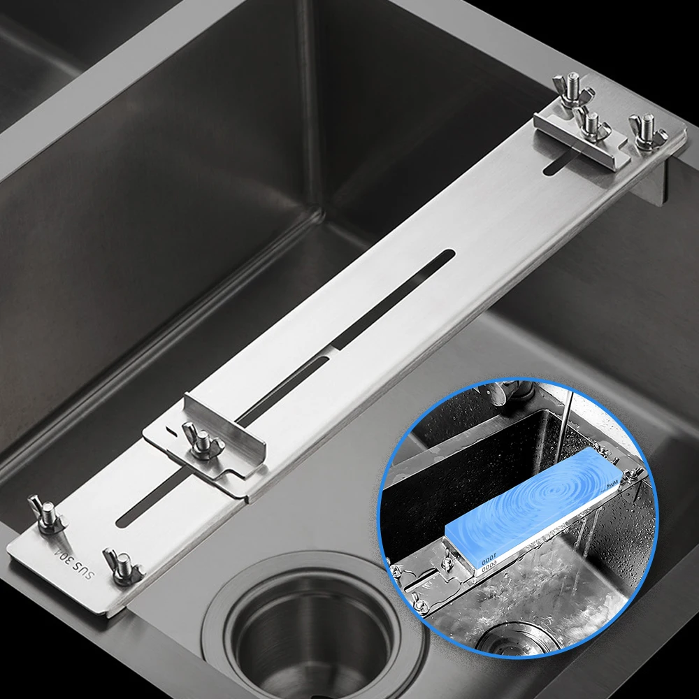 Wetzstein Messers chärfer Wasser Steinplatte Schleifstein Basis mit Winkel führung verstellbare Schleifsteine Spüle Brücken halter Image