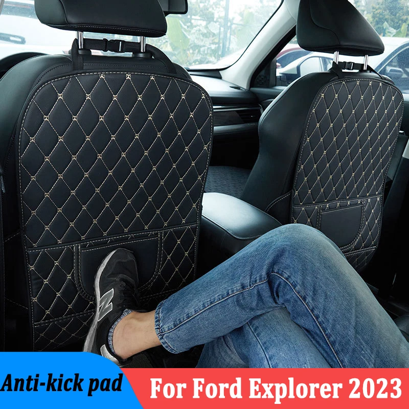 Für Ford Explorer Auto PU Leder Anti-Kick-Matte Pad Auto Anti-Kick-Protector Matten Sitz lehnen schutz Zubehör Image