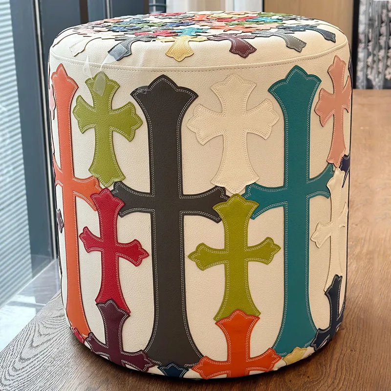 Runde Hocker multifunktion ale Hocker Kinder Schuh Wickel hocker dekorative Wohnzimmer moderne kleine Stuhl tragbare Fuß stütze