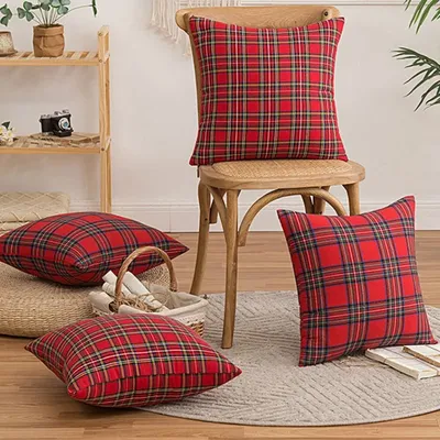 45/50cm Kissen bezüge Weihnachten schottisch Tartan Plaid Kissen bezüge Bett Sofa Pad Party Dekor Image