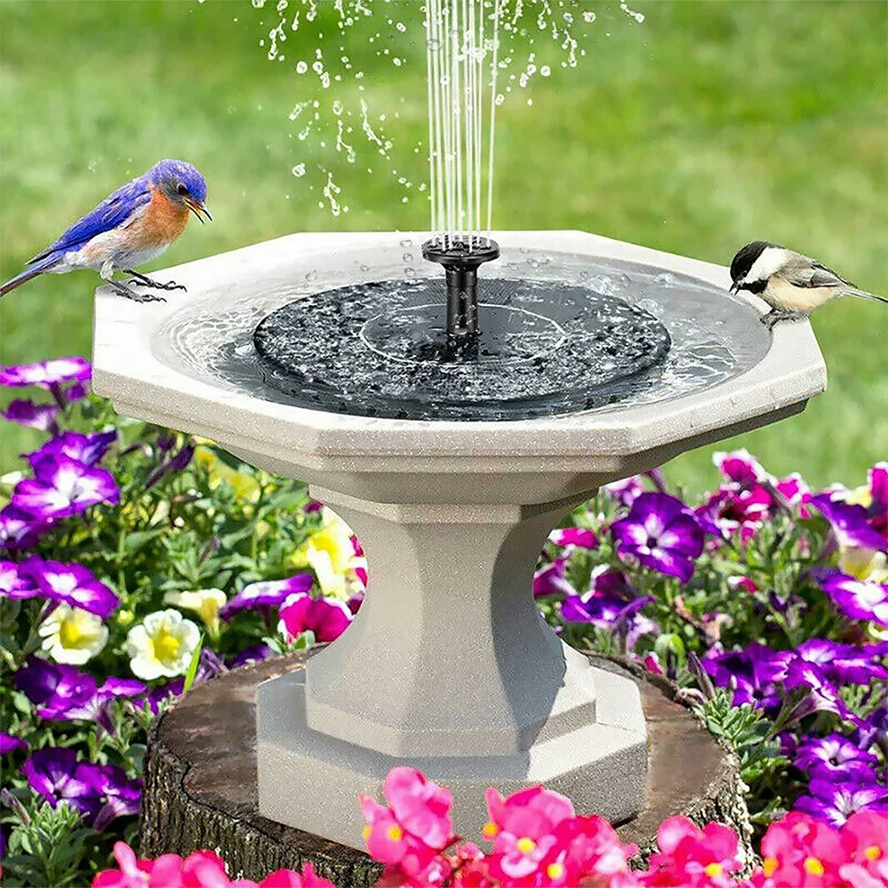 1w Solar brunnen pumpe Vogel bad Teich Terrasse angetriebener Brunnen schwimmender Garten Wasserfall Brunnen pumpe für Garten Outdoor Dekor Image