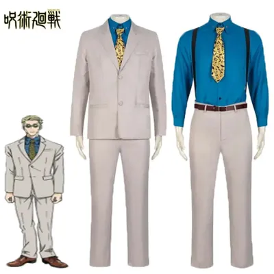 Anime Jujutsu Kaisen Nanami Kento Cosplay Kostüm Gürtel Brille kurze Perücke Halloween Party Uniform Outfit Männer Frauen Image