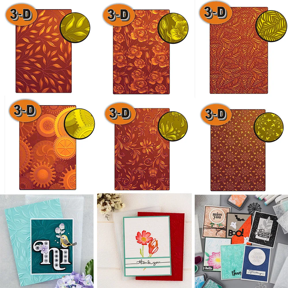 Schöne Blumen und Ahornblätter Ausrüstung 3d geprägten Ordner für Karte Scrap booking Papier Projekt machen hinzufügen strukturierte Details Image