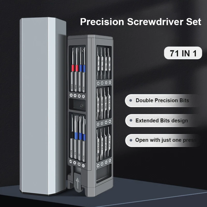 71-in-1-Schraubendreher-Set, präziser magnetischer Schraubendreher-Bit, professionelles Multifunktions-Reparaturwerkzeug für iPhone, Xiaomi, Uhr, PC Image