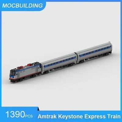 Moc Bausteine Amtrak Keystone Express Zug Pack Modell Transport DIY montieren Ziegel Sammlung kreative Spielzeug Geschenke Image