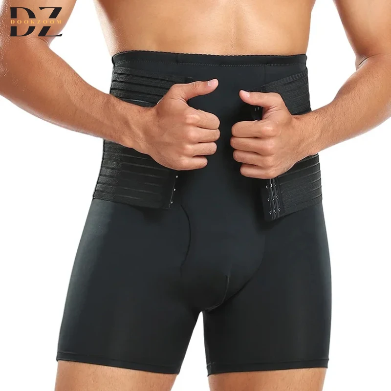 Männer Hohe Taille Bauch Steuer Höschen Taille Trainer Gürtel Cincher Korsett Gepolsterte Höschen Oberschenkel Atmungsaktive Unterwäsche Body Shaper Image