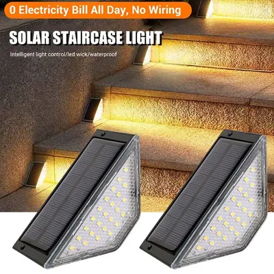 /4pcs Solar Deck Lichter Outdoor Step Zaun Lichter wasserdichte Solar Lampe für Geländer Treppen Weg Garten Licht Dekoration