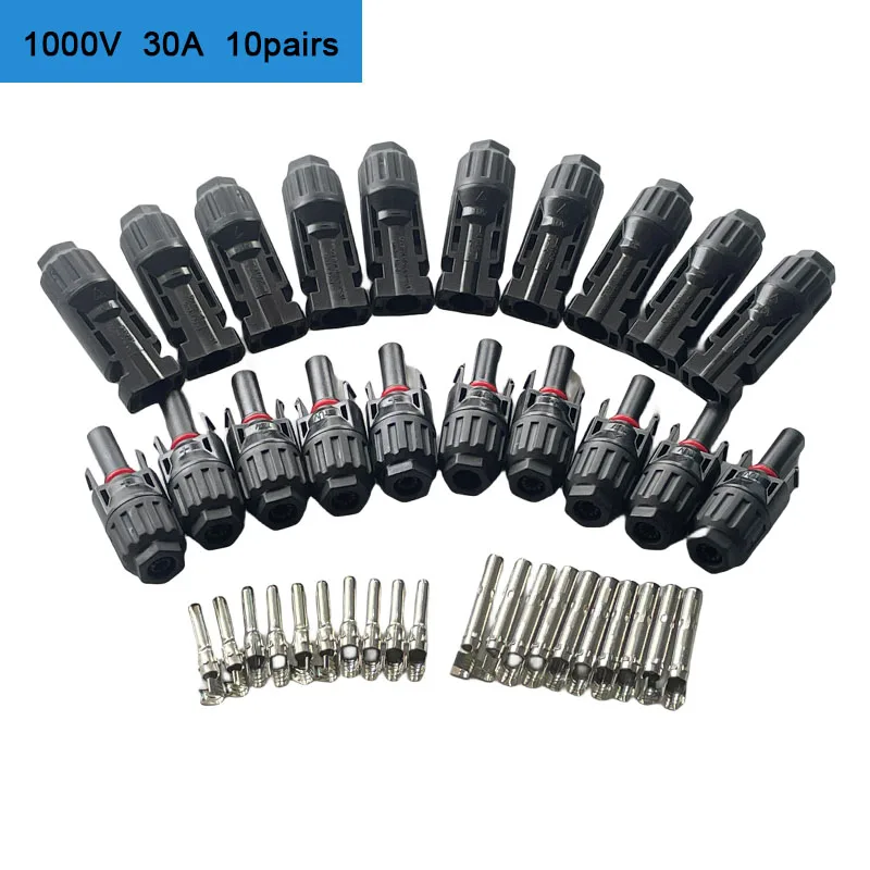 1/5/10 Paar Solar-Stecker und Buchse PV-Stecker Solar panel wasserdichte Gewindes topfen für Wechsel richter m12 1000v 30a Kabelst ecker Image