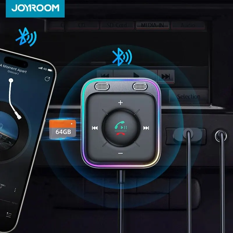Joyroom auto adapter bluetooth 5,3 verbesserte dual mics enc geräusch unterdrückung 3,5mm aux adapter bluetooth drahtloser empfänger Image