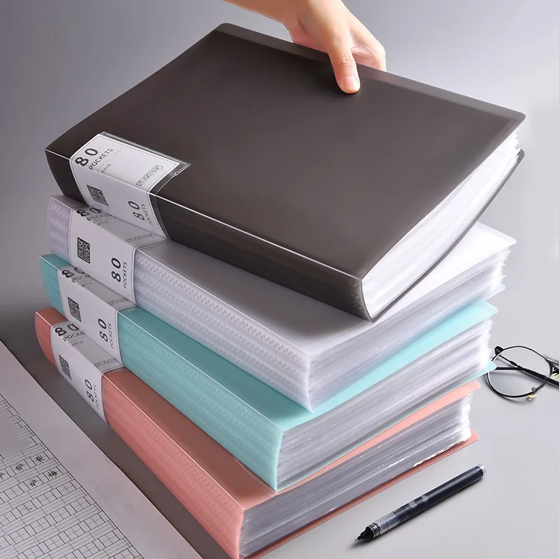 A4 20 Seiten transparenter Ordner Papiersp eicher dokument Mehr schicht iger Büromaterial-Briefpapier ordner mit großer Kapazität Image