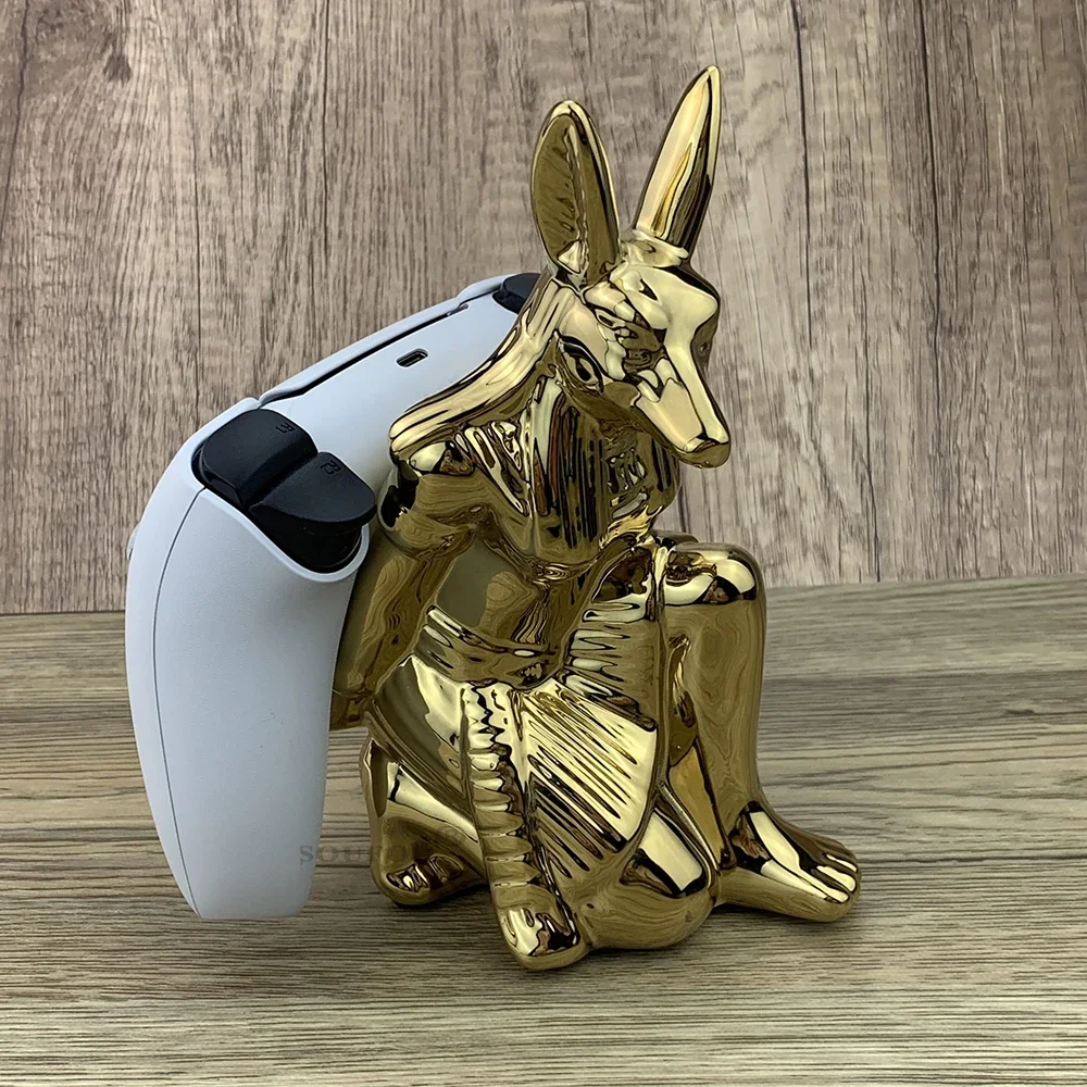 Harz Ägypten Anubis Controller Halter für ps4/ps5/xbox/Schalter Gamepad Handy halter Desktop Display Stand Weihnachts geschenk Image