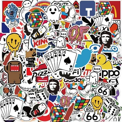 50/100 Stücke Mode Coole Marke Logo Aufkleber Ästhetische Motorrad Telefon Auto Skateboard Laptop Image