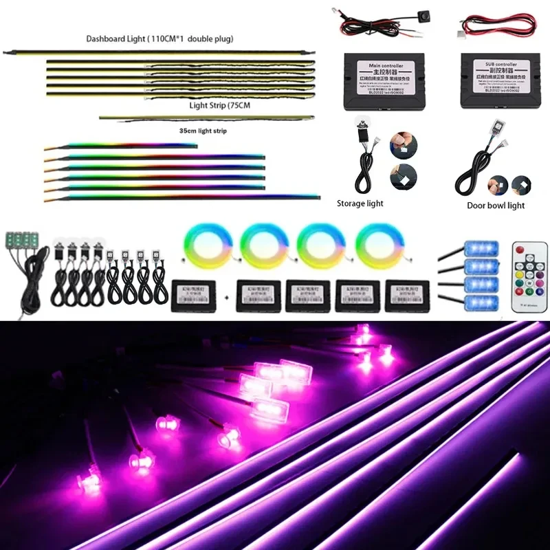 18/22 in 1 Symphony Umgebungslichtteile 64 213 Farben Nicht Regenbogenlichtteil 35 cm 75 cm 110 cm Lichtstreifen Lautsprecher mit erweiterter Linie Image