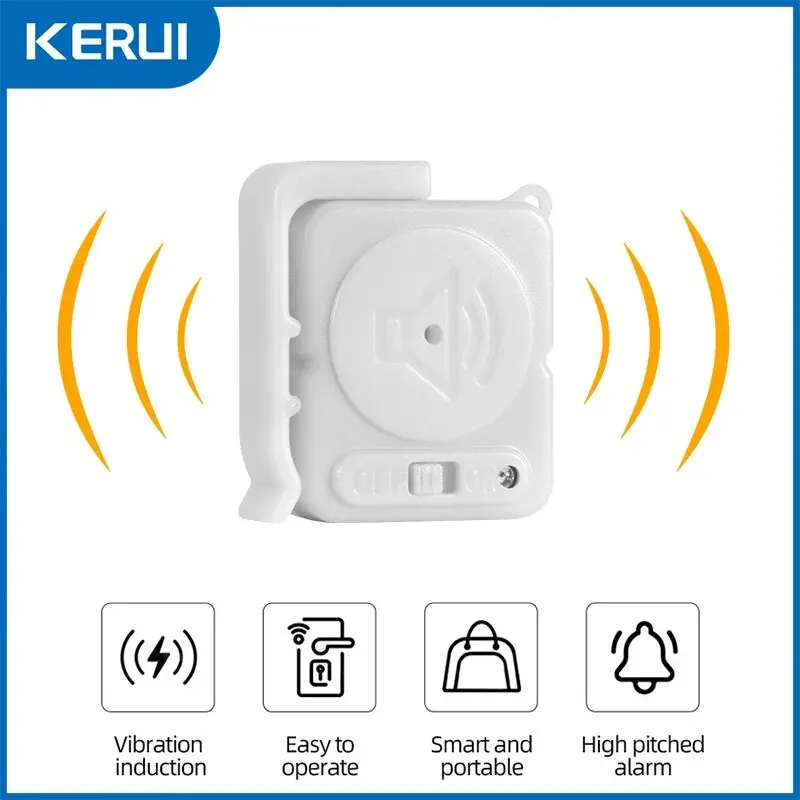 Kerui Wireless Vibration Alarm Sensoren 120db Ultra-Slim Detektor Diebstahls icherung Einbruch alarm für Home Fenster tür Fahrrad tasche Sicherheit Image