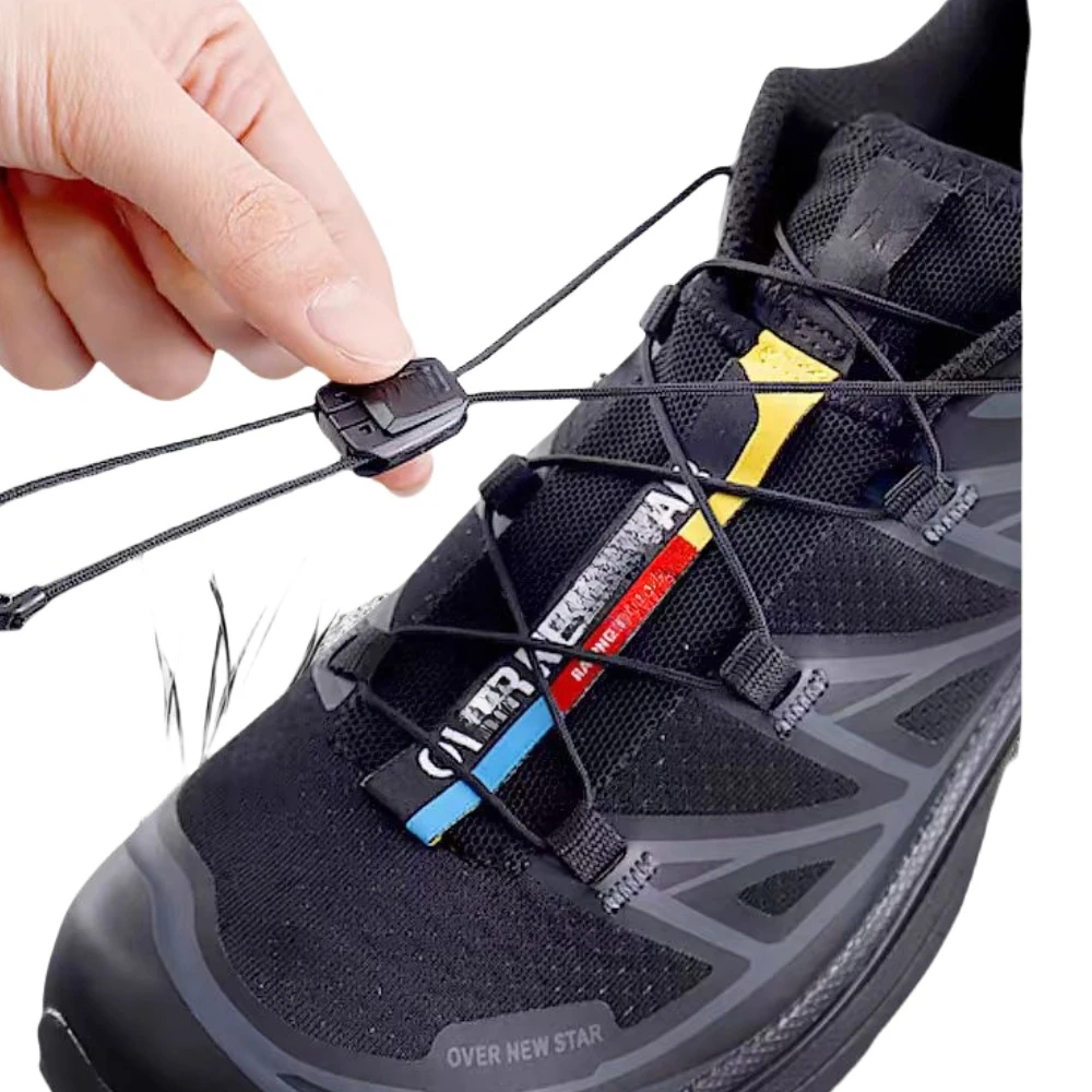 Neue Schnürsenkel ohne Bindung, runde Tennisschnürsenkel ohne Bänder, für Erwachsene und Kinder, hochwertige Laufschuhe, Schnürsenkel, Schwarz, Weiß, Schuhe, Zubehör Image