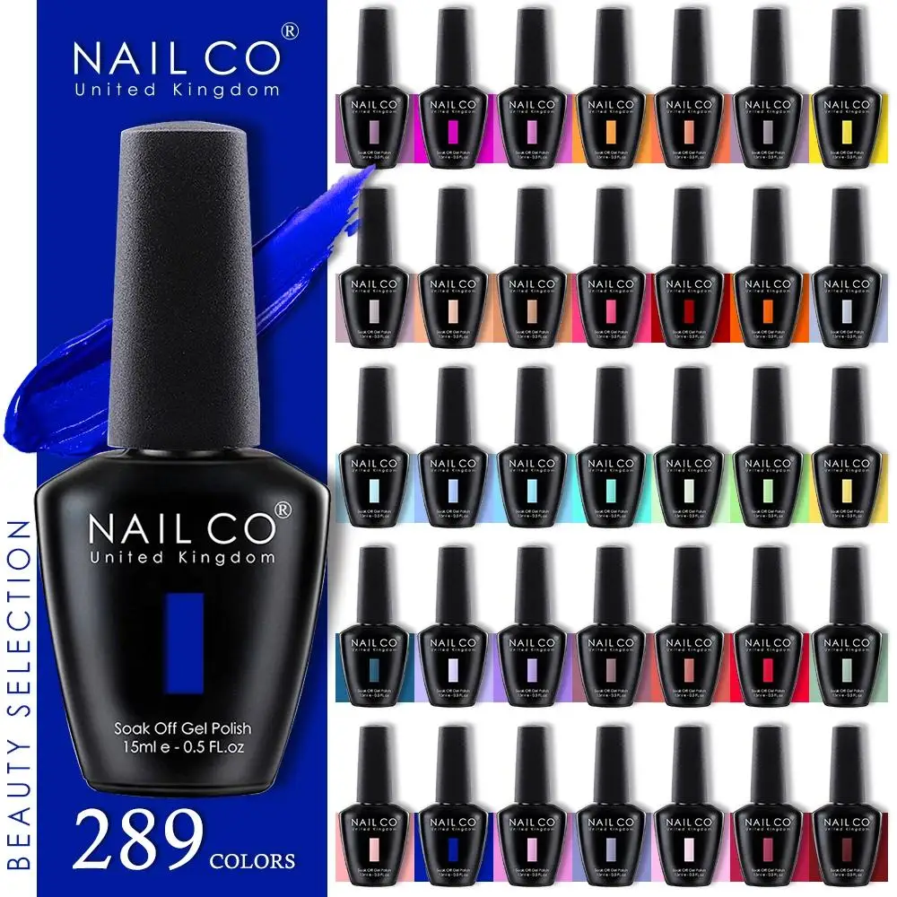 NAILCO 15 ml Black Series Nagelgellack, 333 Farben, blauer UV- und LED-Gellack, nacktes Rot, Soak Off, semi-permanenter UV-Nagelgel-Lack Image