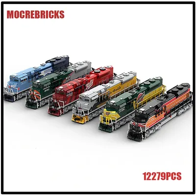 Moc Stadtbahn motorzüge setzt sd70ace Erbe diesel elektrische Lokomotiven DIY Bausteine kreative Modell Ziegel Spielzeug Image