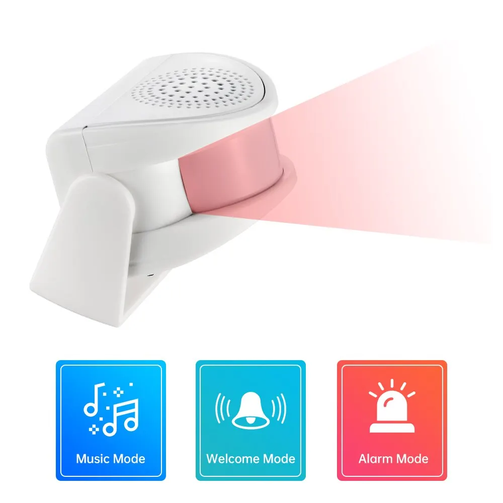 FUERS Wireless Guest Welcome Chime Alarm Türklingel PIR Bewegungssensor für Shop Entry Company Sicherheitsschutz Smart Doorbell Image