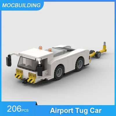 MOC Bausteine Flughafen Schlepper Auto DIY Montieren Ziegel Stadt Transport Pädagogisches Kreative Image