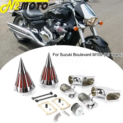 Für suzuki boulevard m109r m109 vzr1800 m1800r intruder filter kegel spike chrom schwarz dual air cleaner kit twin luftfilter kit