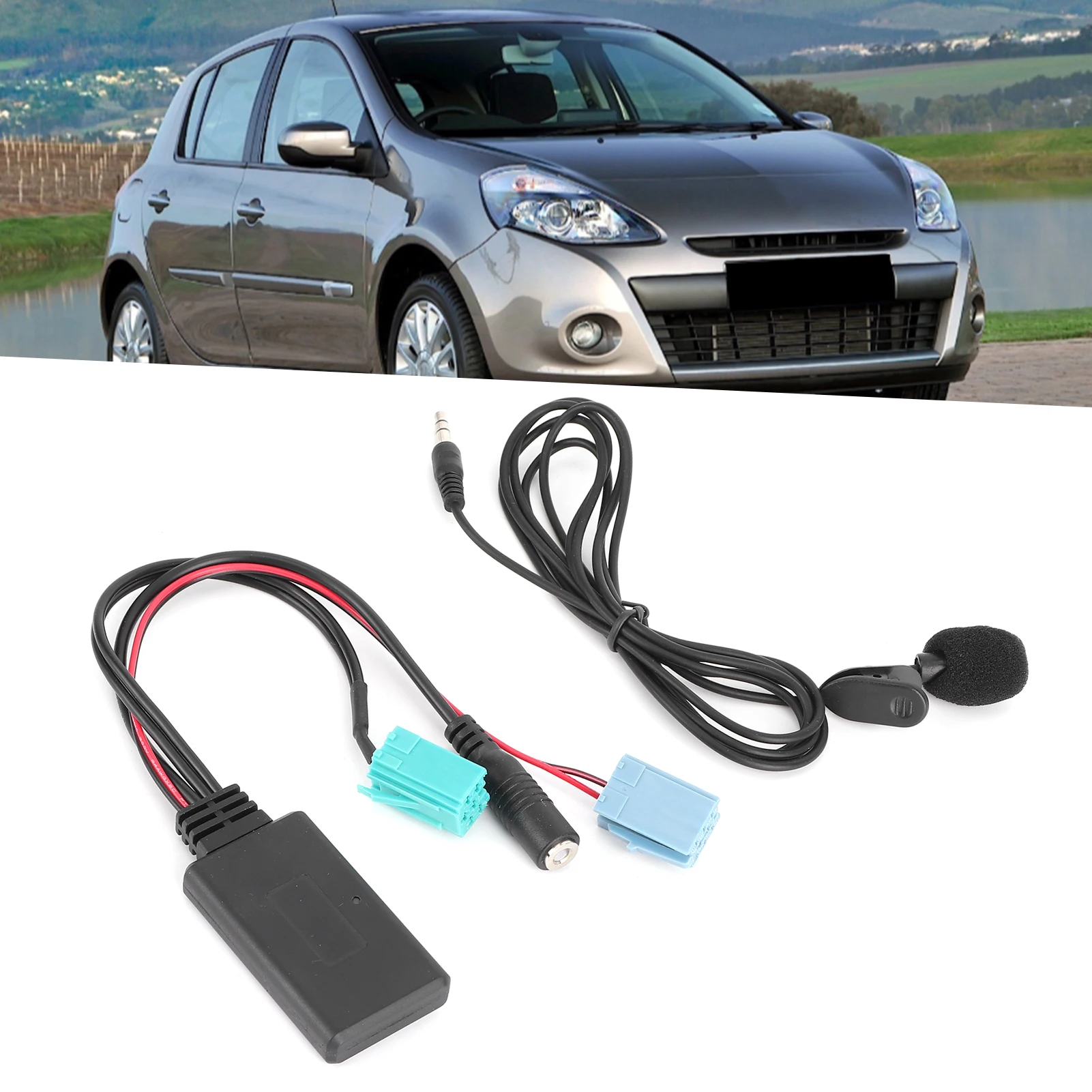 6-poliger Bluetooth-Audio-Kabelauto-Stereo-Aux-In-Adapter mit Mikrofon für Clio/Espace/Megane-Bluetooth-Audio kabel Image