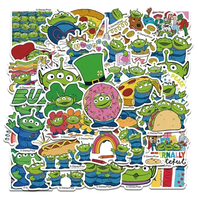 42pcs Disney Spielzeug Geschichte Alien Aufkleber Anime Aufkleber Laptop Motorrad Skateboard Image
