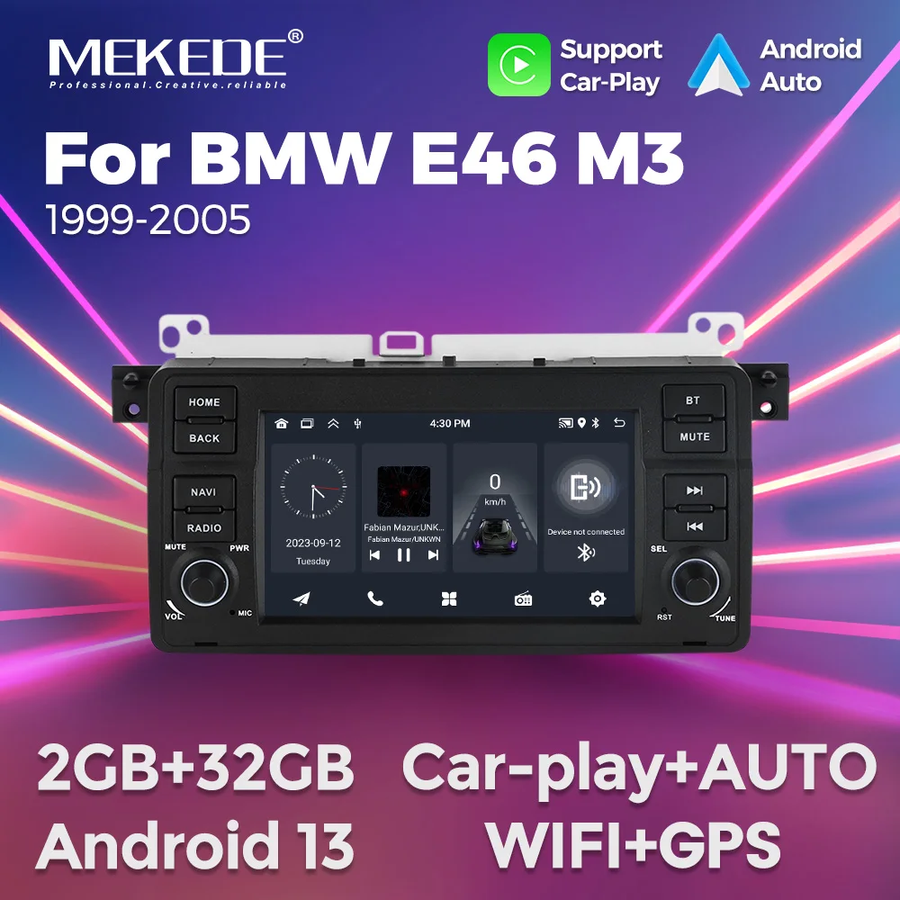 MEKEDE 7 zoll Android 13 Auto Radio Für BMW 3 Serie E46 M3 318/320/325/330/335 1998-2005 CarPlay Navigation DSP Autoradio Stereo Image