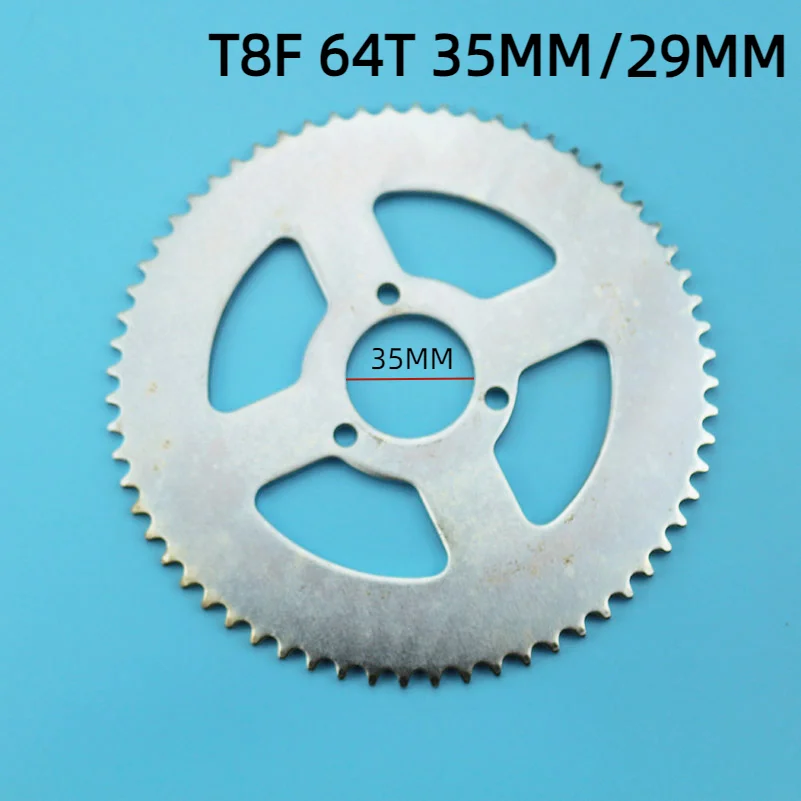T8F 64T 29MM Kettenrad hinten silber 35mm 64 Zähne für 47cc 49cc Mini-Offroad-Motorrad Motard Bike (zwei Größen) Image