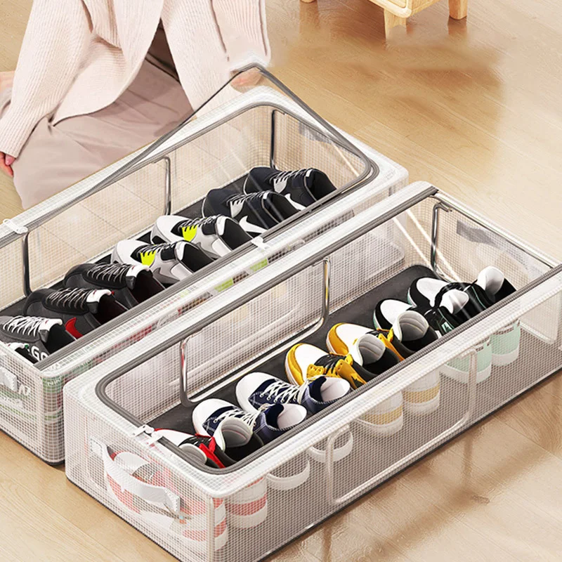 PVC Schuhe Lagerung Tasche Staubdicht Wasserdicht Transparent Kleidung Lagerung Box Unter Dem Bett Große Kapazität Schuhe Lagerung Rack