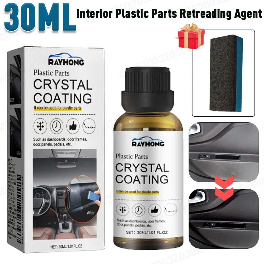 30ml Kunststoff-Innen teile Runderneuerung mittel Kristall beschichtung wachs erneuerter Kunststoff stellt die langlebige Wartung flüssiger Autos wieder her Image