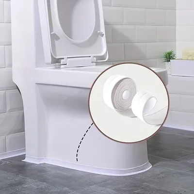 Duschbad-Dichtungsbandstreifen, PVC, selbstklebend, wasserdicht, Wandaufkleber für Badezimmer, Küche, Dichtung, Dichtungsstreifen, Waschbecken, schimmelfest Image