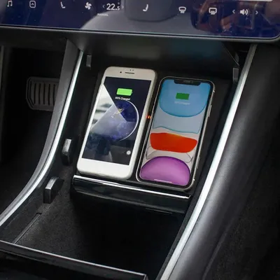 Auto Wireless Charging Pad für Tesla Modell 3 mit leichtem Atem modus 15W Ladegerät Wireless Charger für iPhone/Android