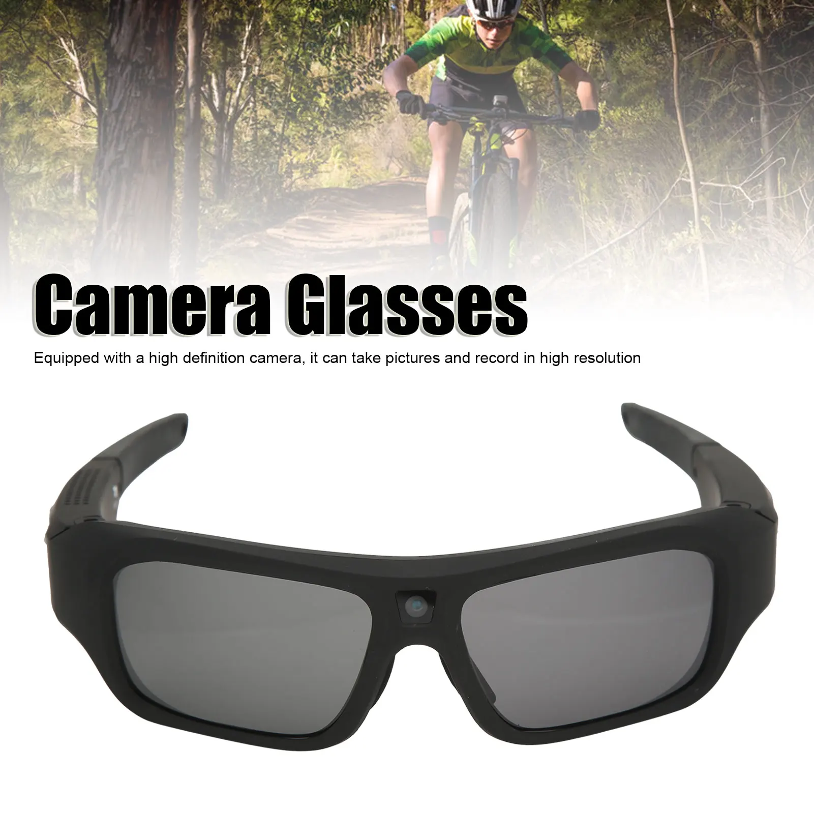 Kameragläser 4K HD Smart Video Recording Sonnenbrille mit 4 Paar Gläsern zum Wandern, Radfahren, Reiten Image