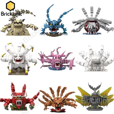 Brick link neun Schwänze Ninja Anime Filmfiguren Bijuu Saiken Kurama Kokuo Isobu Monster Tiere Set Image
